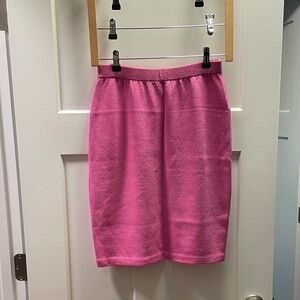 St. John Collection Hot Pink Classic Knit Pencil Skirt